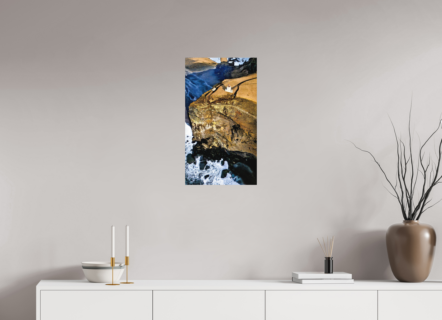 36 x 64 cm, Hahnemühle Photo Rag Bright White Dyrhólaey Leuchtturm – Wacht über der Klippe