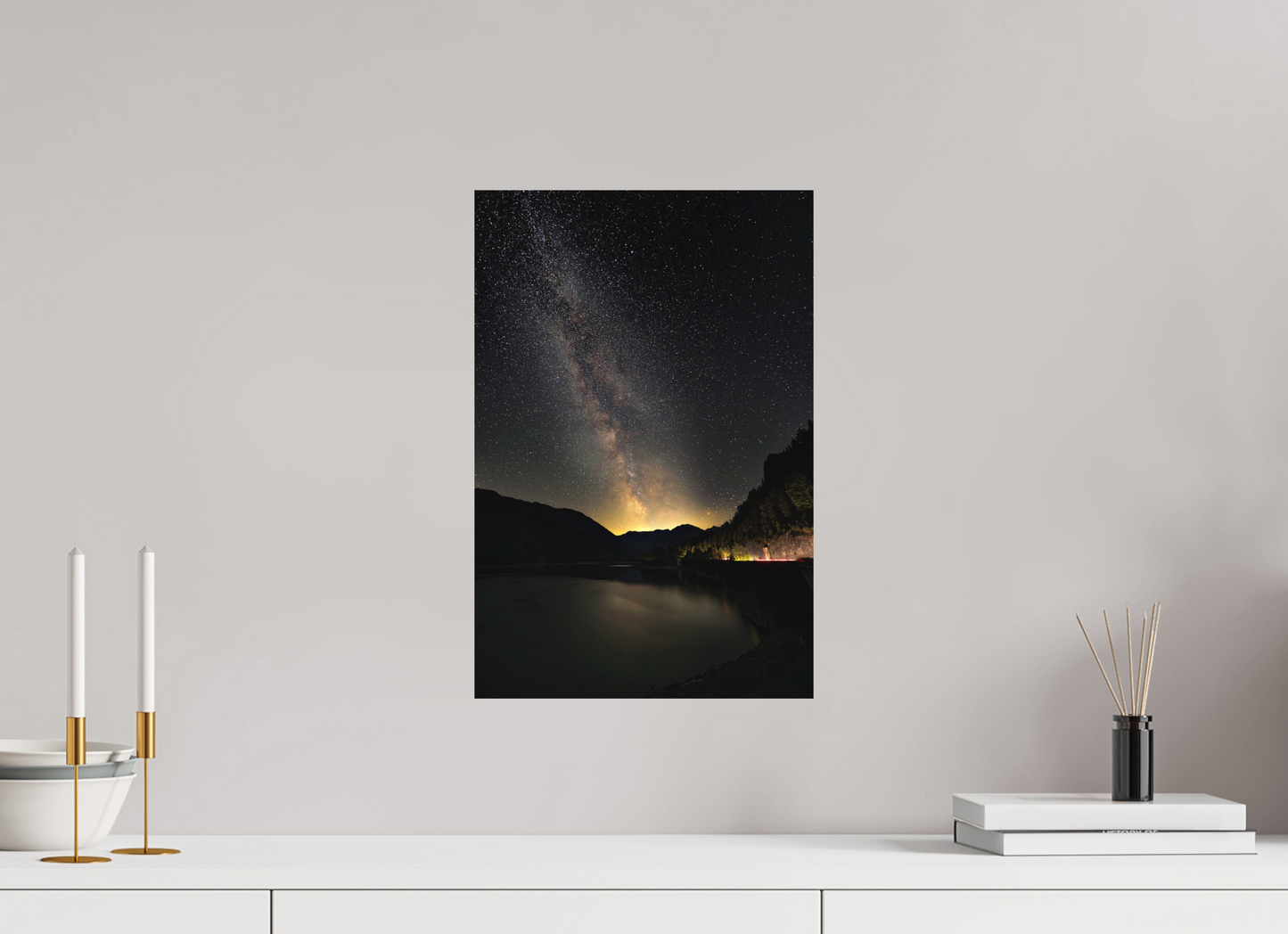 30 x 45 cm, Hahnemühle Photo Rag Bright White Milchstraße über dem Sylvensteinspeicher