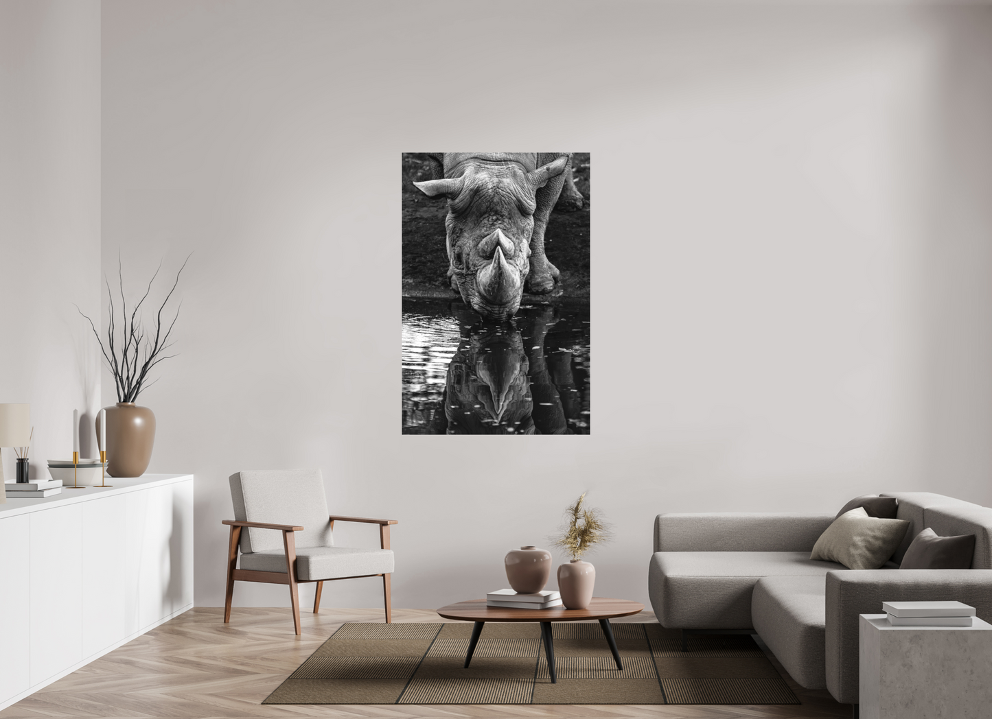 100 x 150 cm, Hahnemühle Photo Rag Bright White Stilles Trinken am Wasserloch