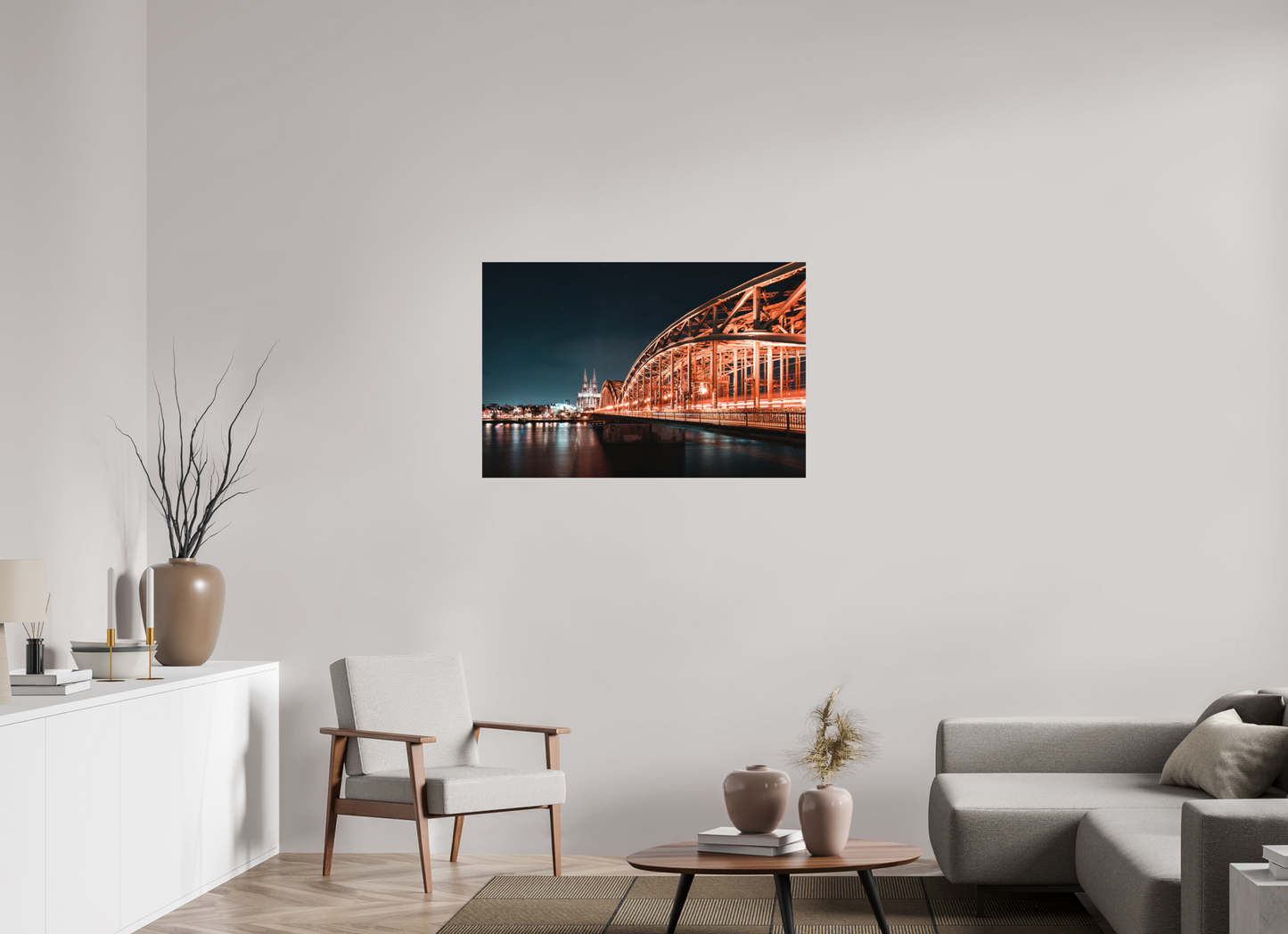 105 x 70 cm, Hahnemühle Photo Rag Bright White Köln bei Nacht