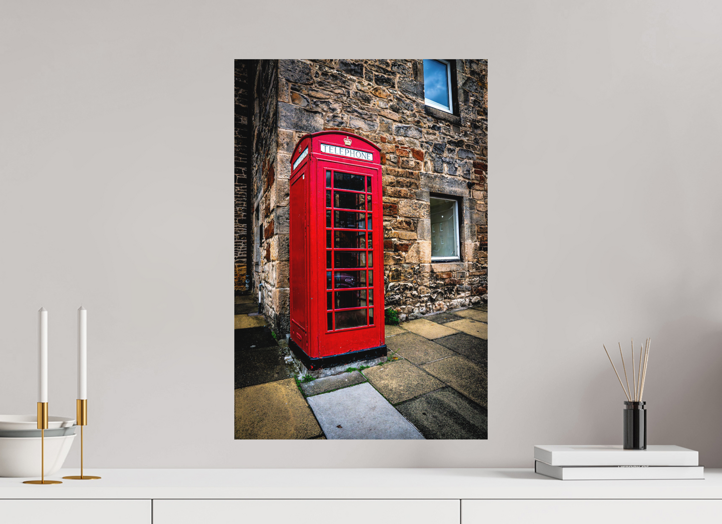 40 x 60 cm, Hahnemühle Photo Rag Bright White Red Phonebox in Edinburgh