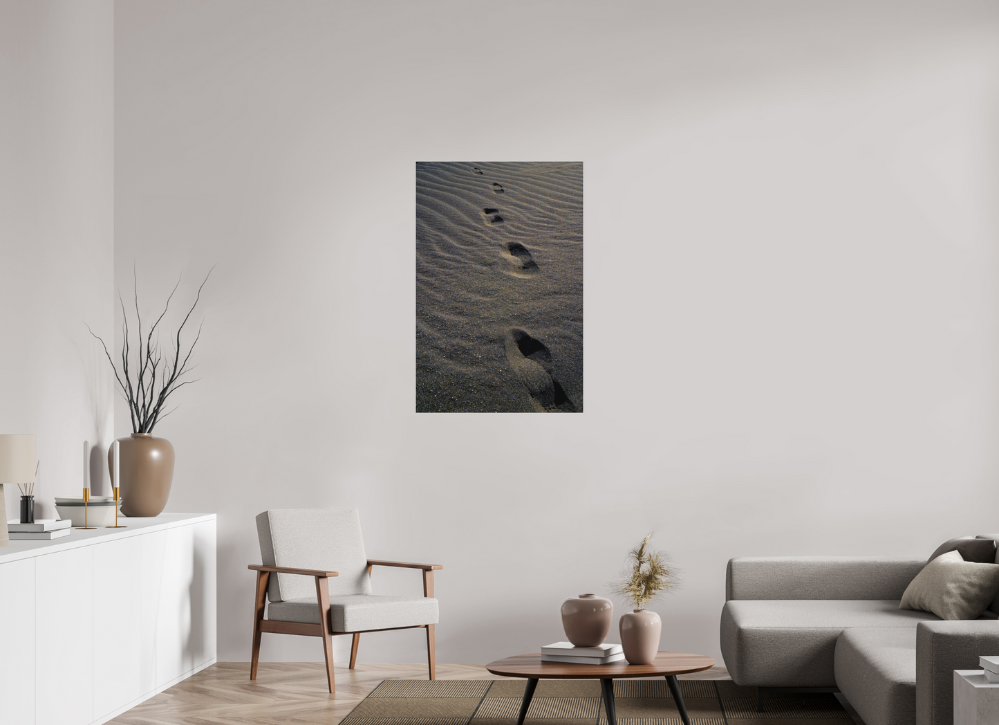 70 x 105 cm, Hahnemühle Photo Rag Bright White Spuren im schwarzen Sand