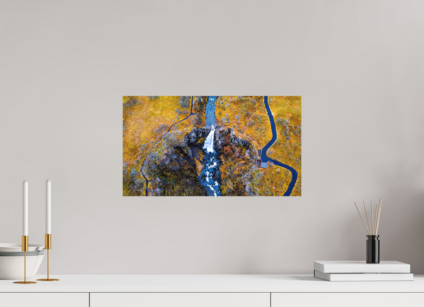 48 x 27 cm, Hahnemühle Photo Rag Bright White Hundafoss – Herbstfarben aus der Luft