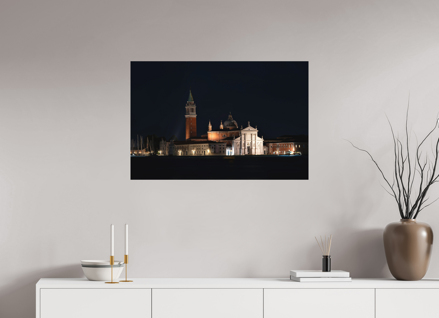 90 x 60 cm, Hahnemühle Photo Rag Bright White San Giorgio Maggiore bei Nacht