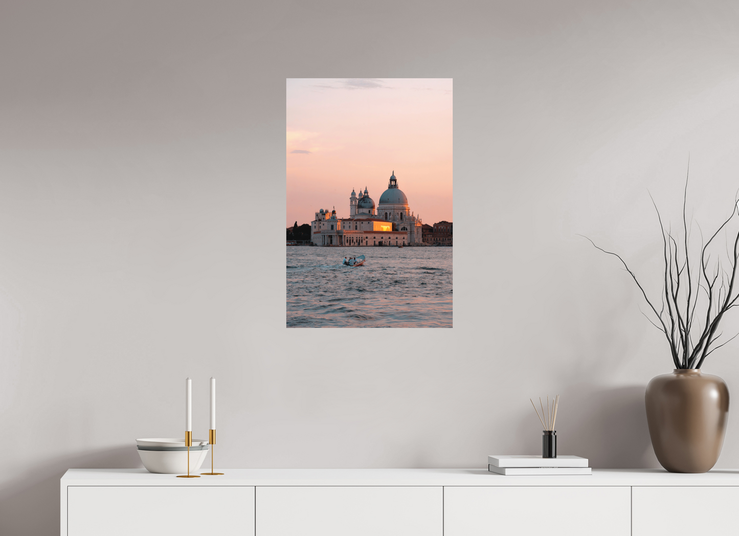 50 x 75 cm, Hahnemühle Photo Rag Bright White Santa Maria della Salute bei Sonnenuntergang