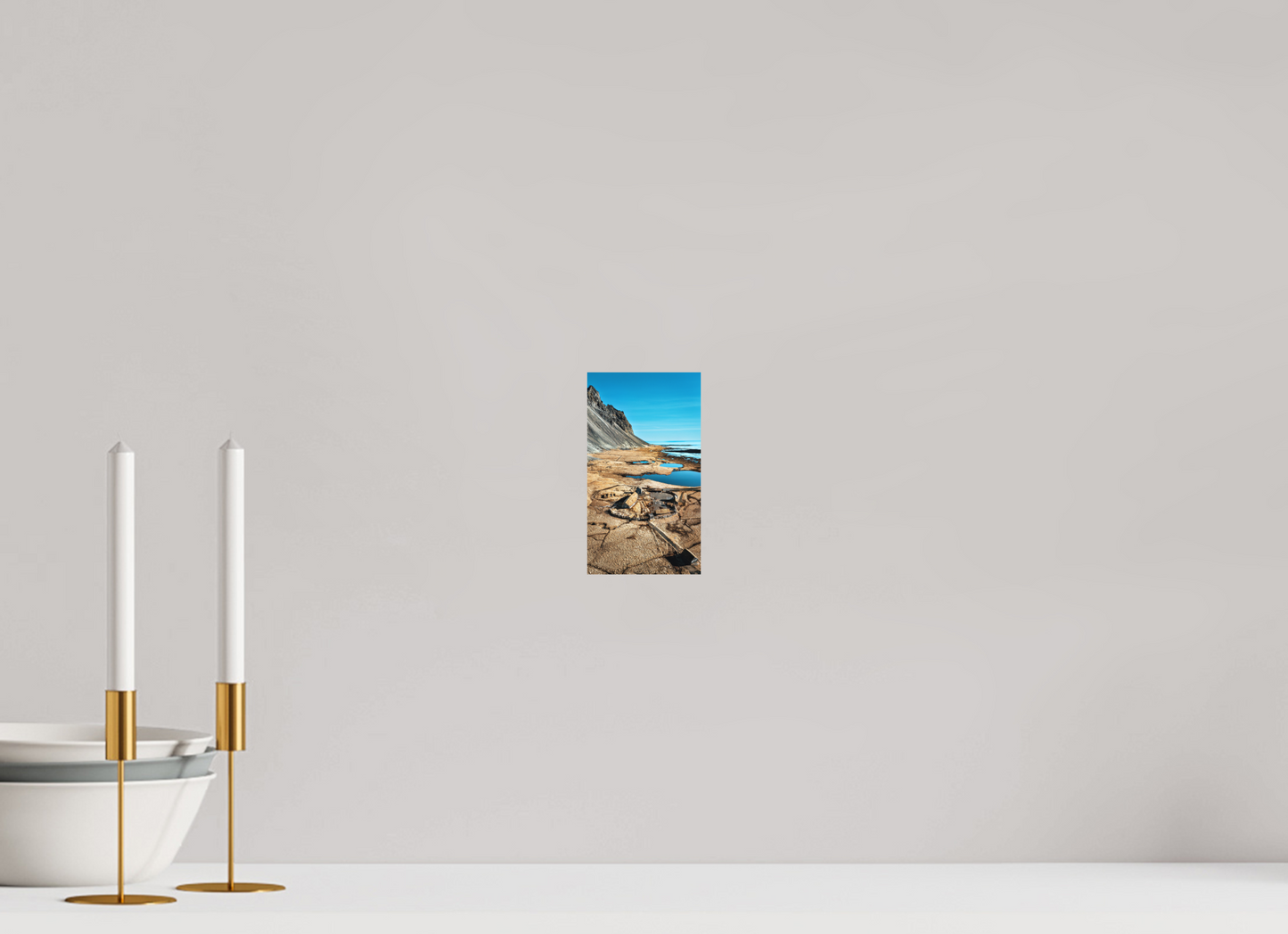 9 x 16 cm, Hahnemühle Photo Rag Bright White Wikingerdorf am Fuß des Vestrahorn