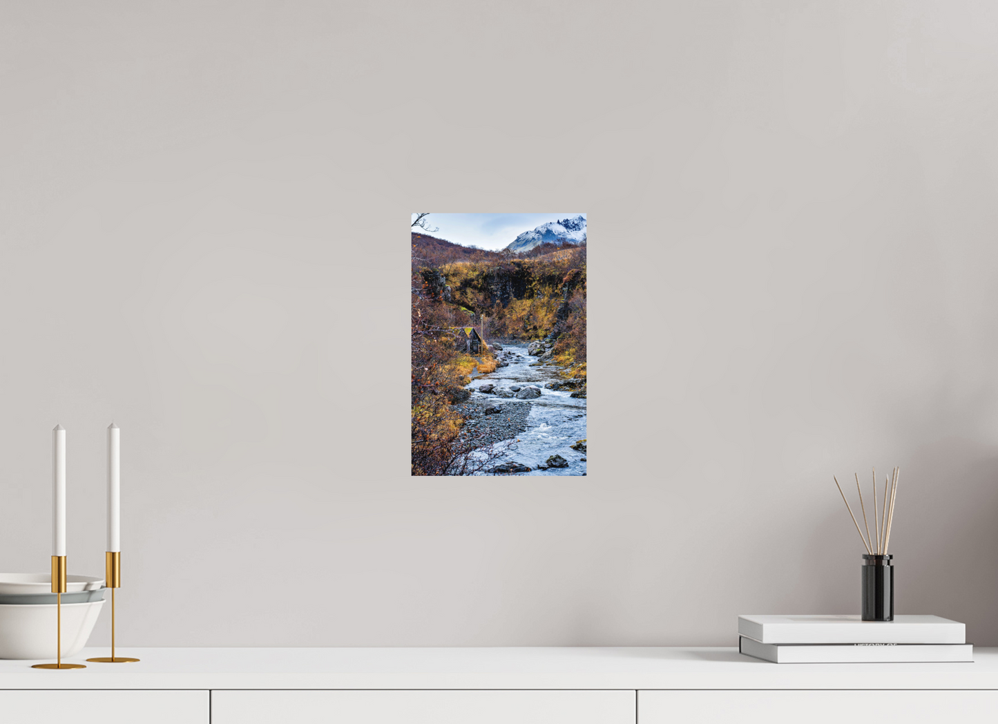 20 x 30 cm, Hahnemühle Photo Rag Bright White Hütte am Gletscherfluss