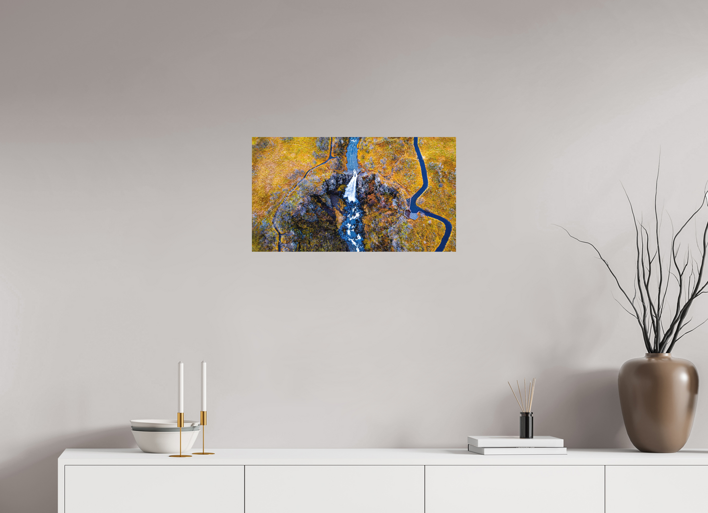 64 x 36 cm, Hahnemühle Photo Rag Bright White Hundafoss – Herbstfarben aus der Luft