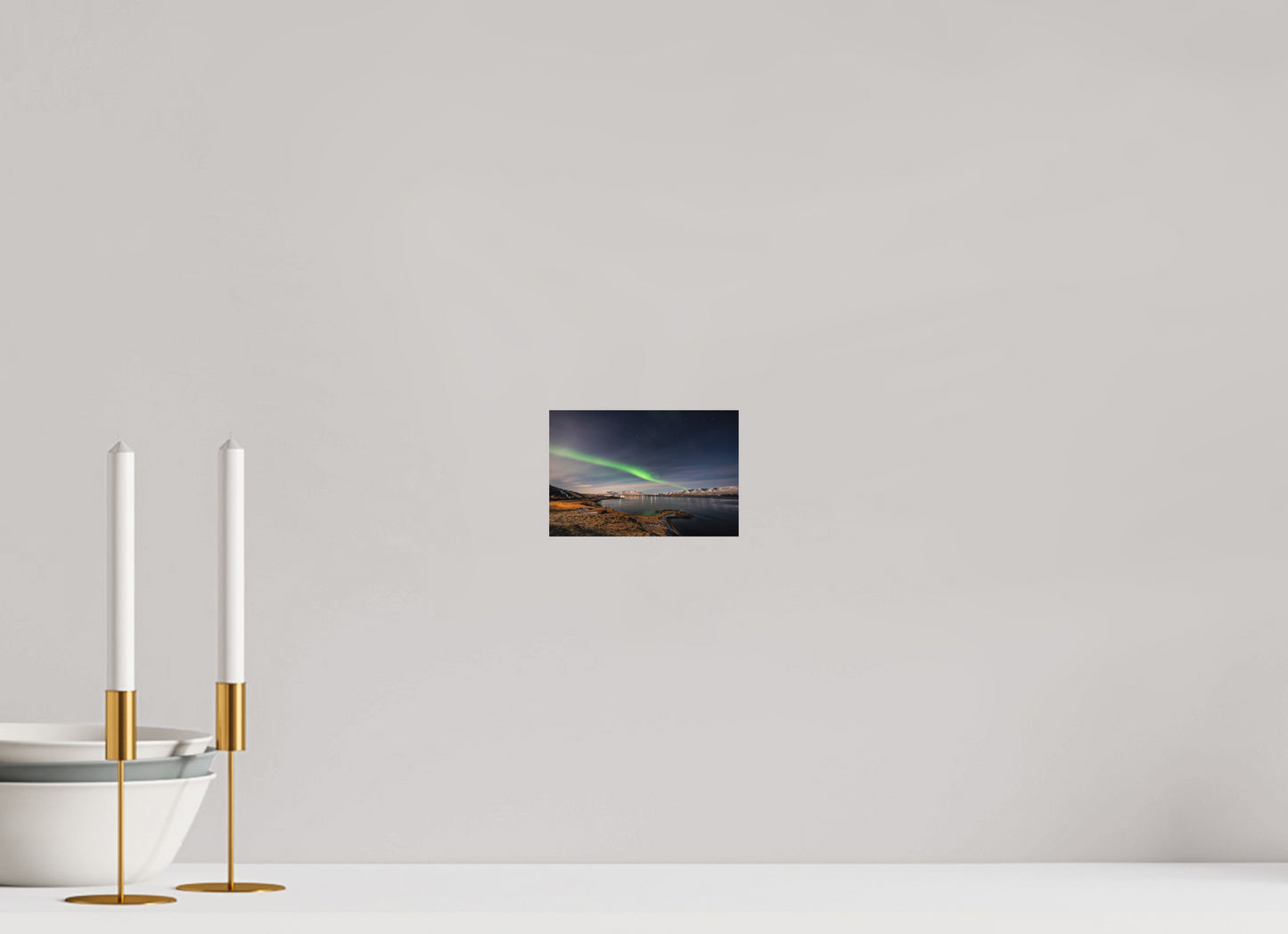 15 x 10 cm, Hahnemühle Photo Rag Bright White Aurora über dem Eyjafjörður