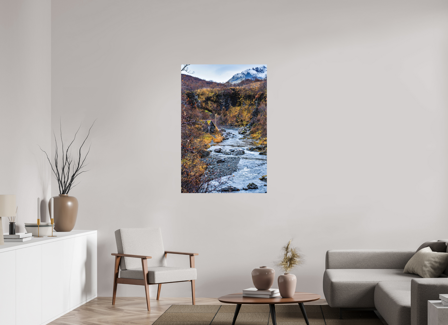 80 x 120 cm, Hahnemühle Photo Rag Bright White Hütte am Gletscherfluss