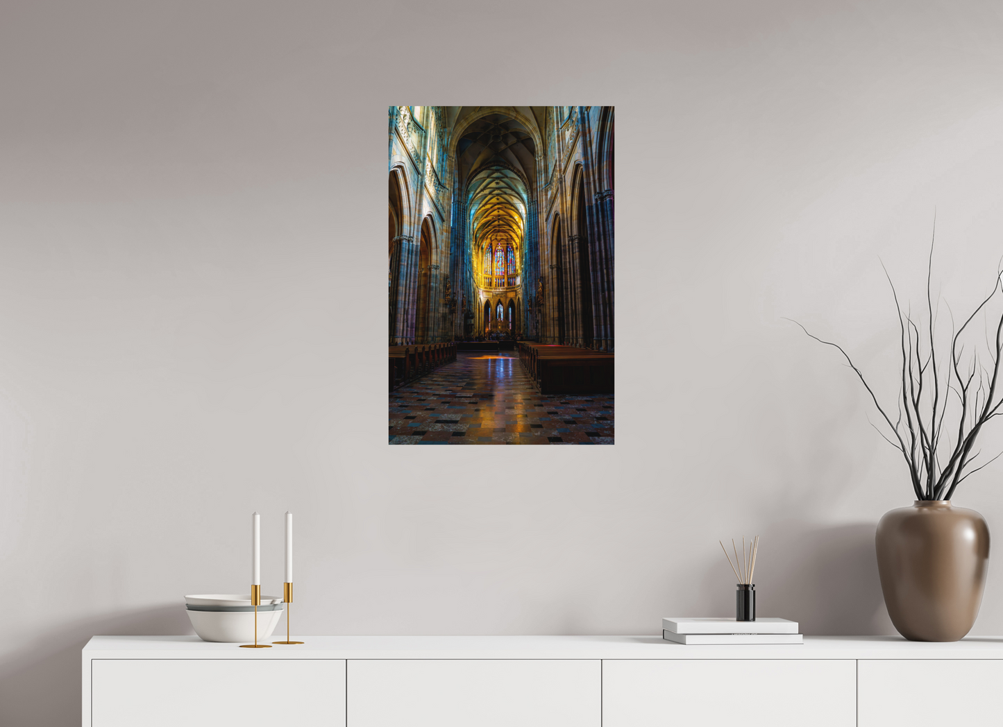 50 x 75 cm, Hahnemühle Photo Rag Bright White Licht im Prager Dom