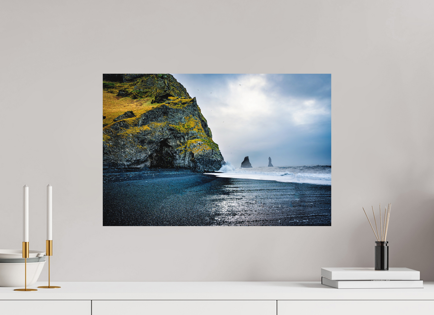 60 x 40 cm, Hahnemühle Photo Rag Bright White Reynisfjara – Schwarze Brandung