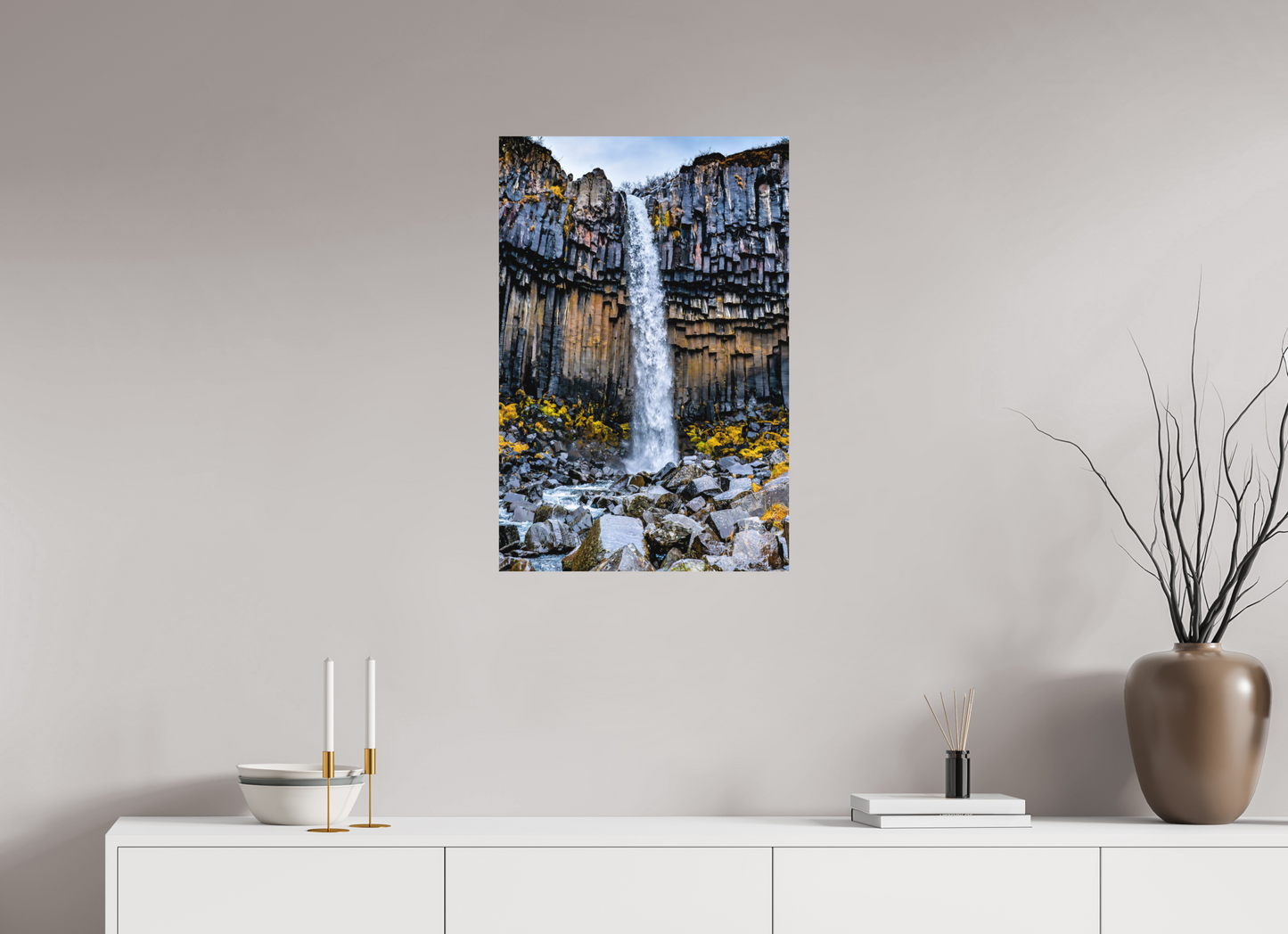 50 x 75 cm, Hahnemühle Photo Rag Bright White Svartifoss – Die Orgelwände aus Basalt