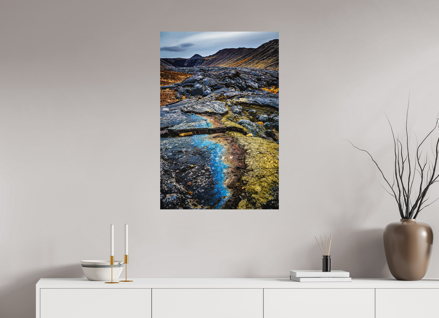 60 x 90 cm, Hahnemühle Photo Rag Bright White Farbspuren im jungen Lavastrom