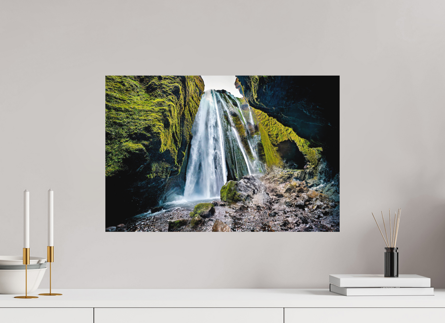 60 x 40 cm, Hahnemühle Photo Rag Bright White Gljúfrabúi – Versteckter Wasserfall