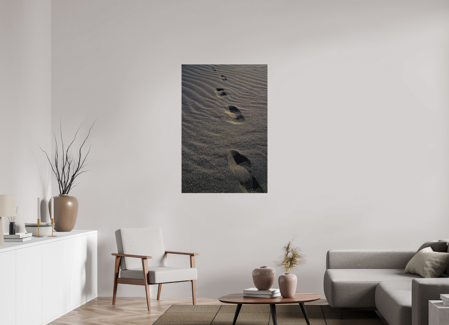 80 x 120 cm, Hahnemühle Photo Rag Bright White Spuren im schwarzen Sand