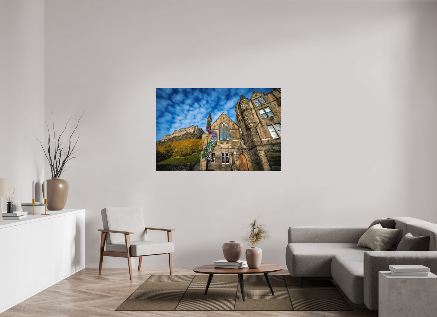 150 x 100 cm, Hahnemühle Photo Rag Bright White Blütenpfad nach Edinburgh Castle