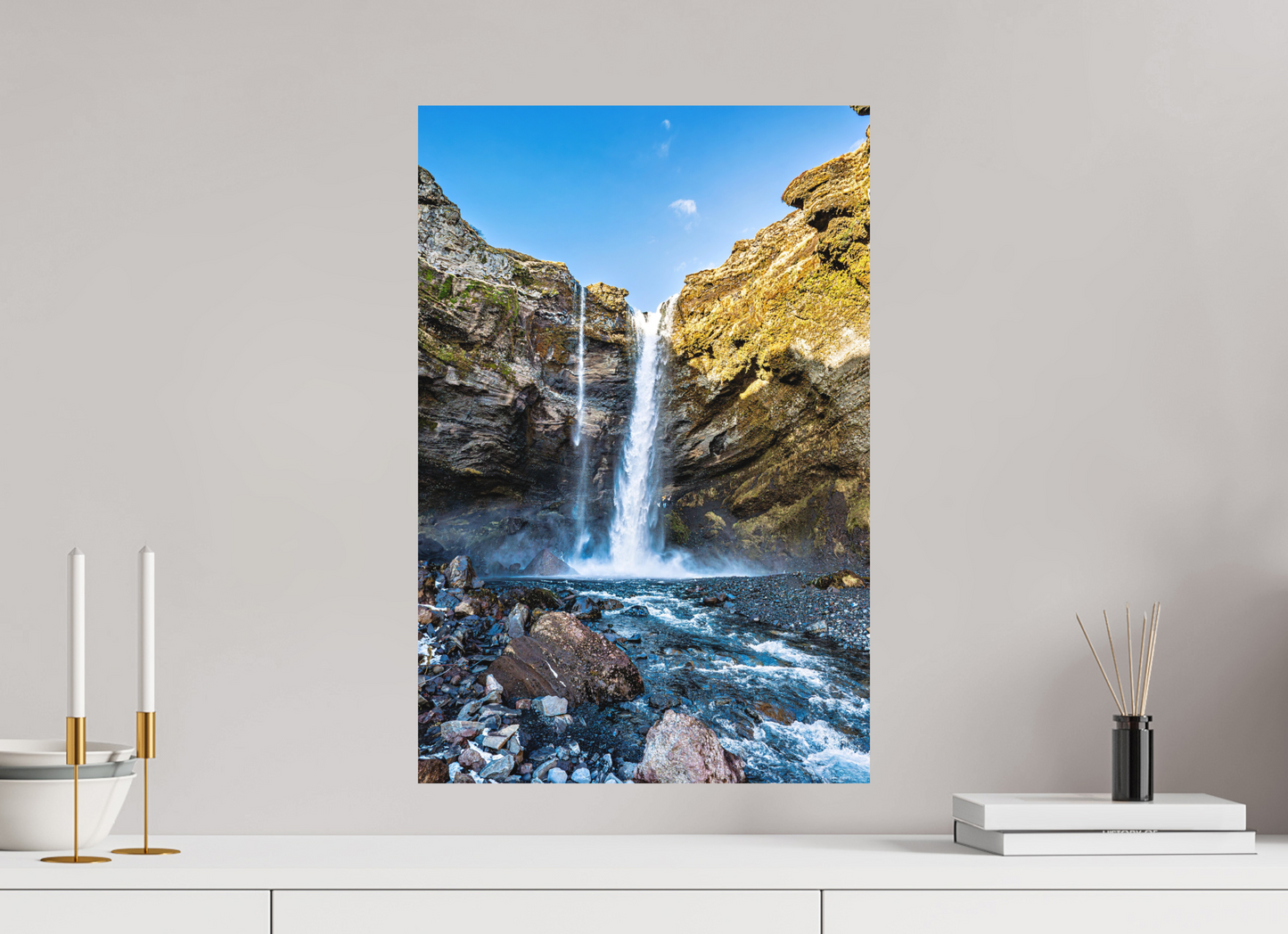 40 x 60 cm, Hahnemühle Photo Rag Bright White Wasserfall in Island