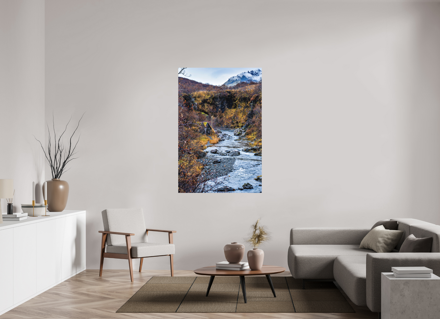 100 x 150 cm, Hahnemühle Photo Rag Bright White Hütte am Gletscherfluss