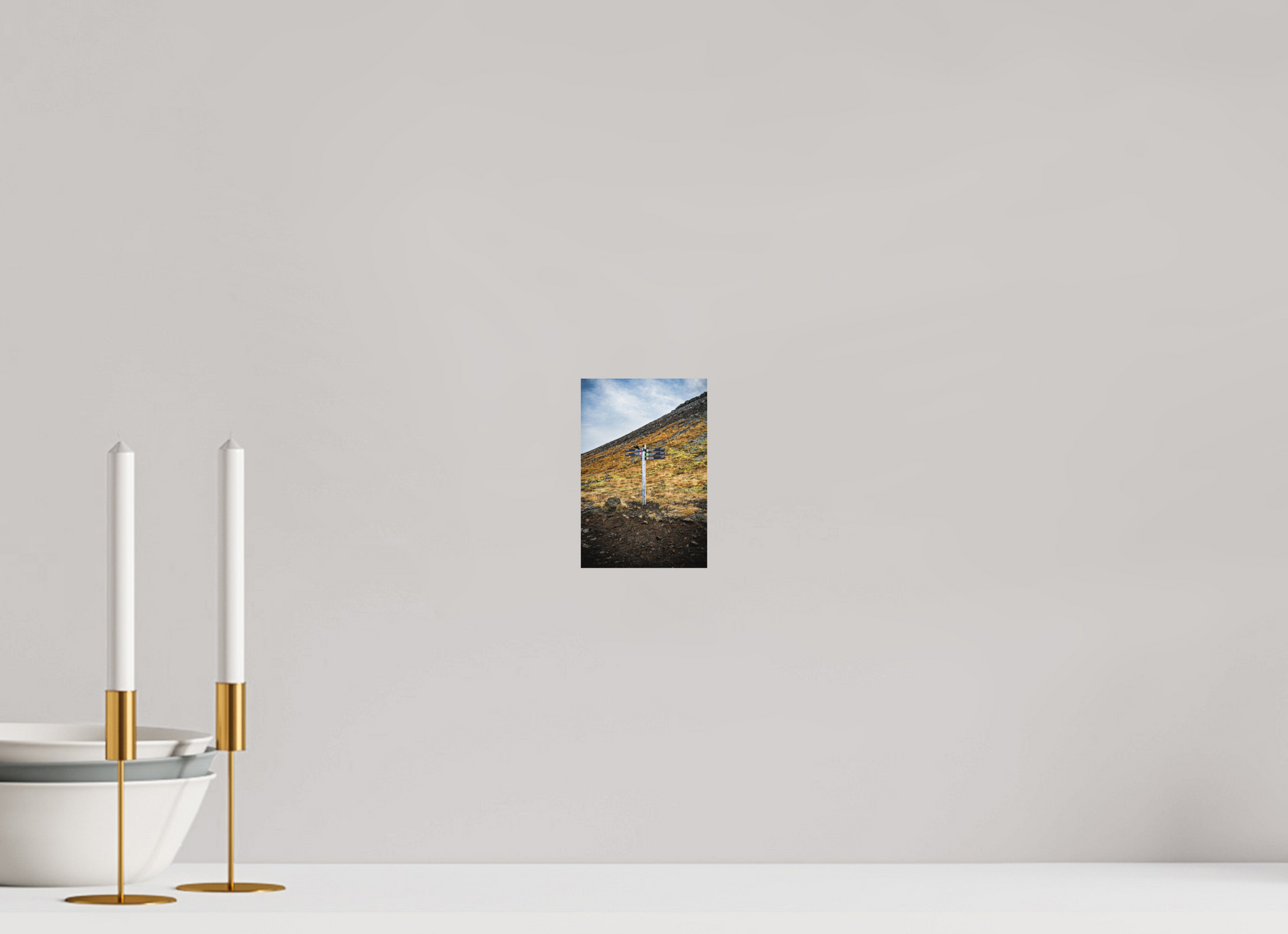 10 x 15 cm, Hahnemühle Photo Rag Bright White Wegweiser ins isländische Hochland