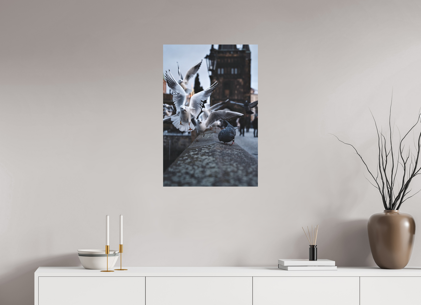 50 x 75 cm, Hahnemühle Photo Rag Bright White Flügelschlag über der Karlsbrücke