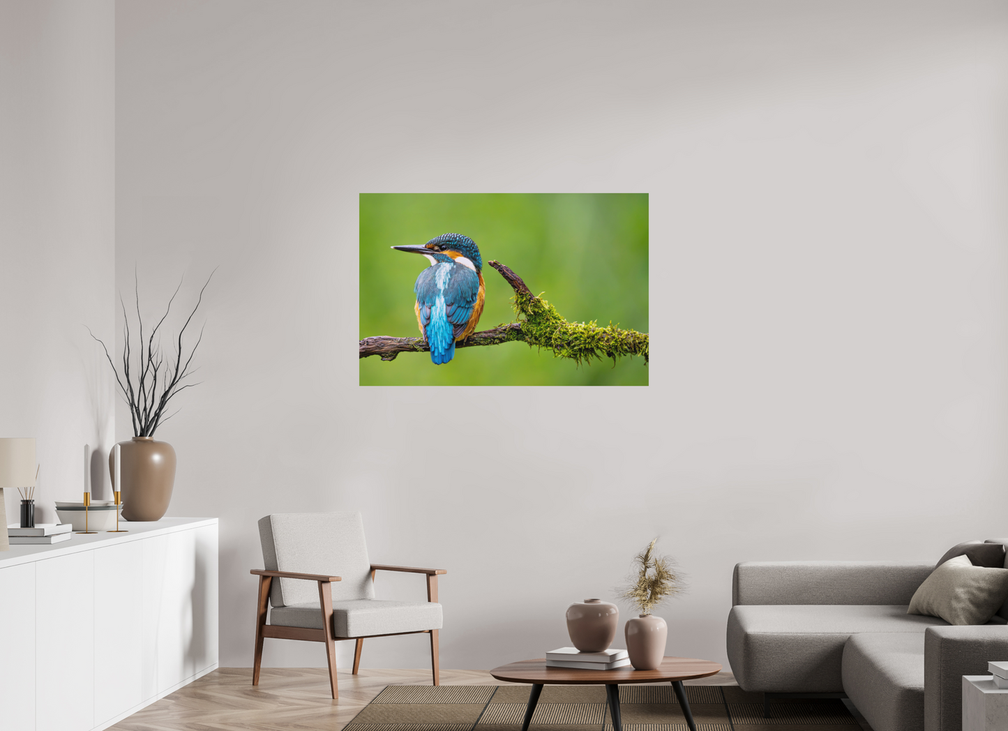120 x 80 cm, Hahnemühle Photo Rag Bright White Eisvogel in Symmetrie