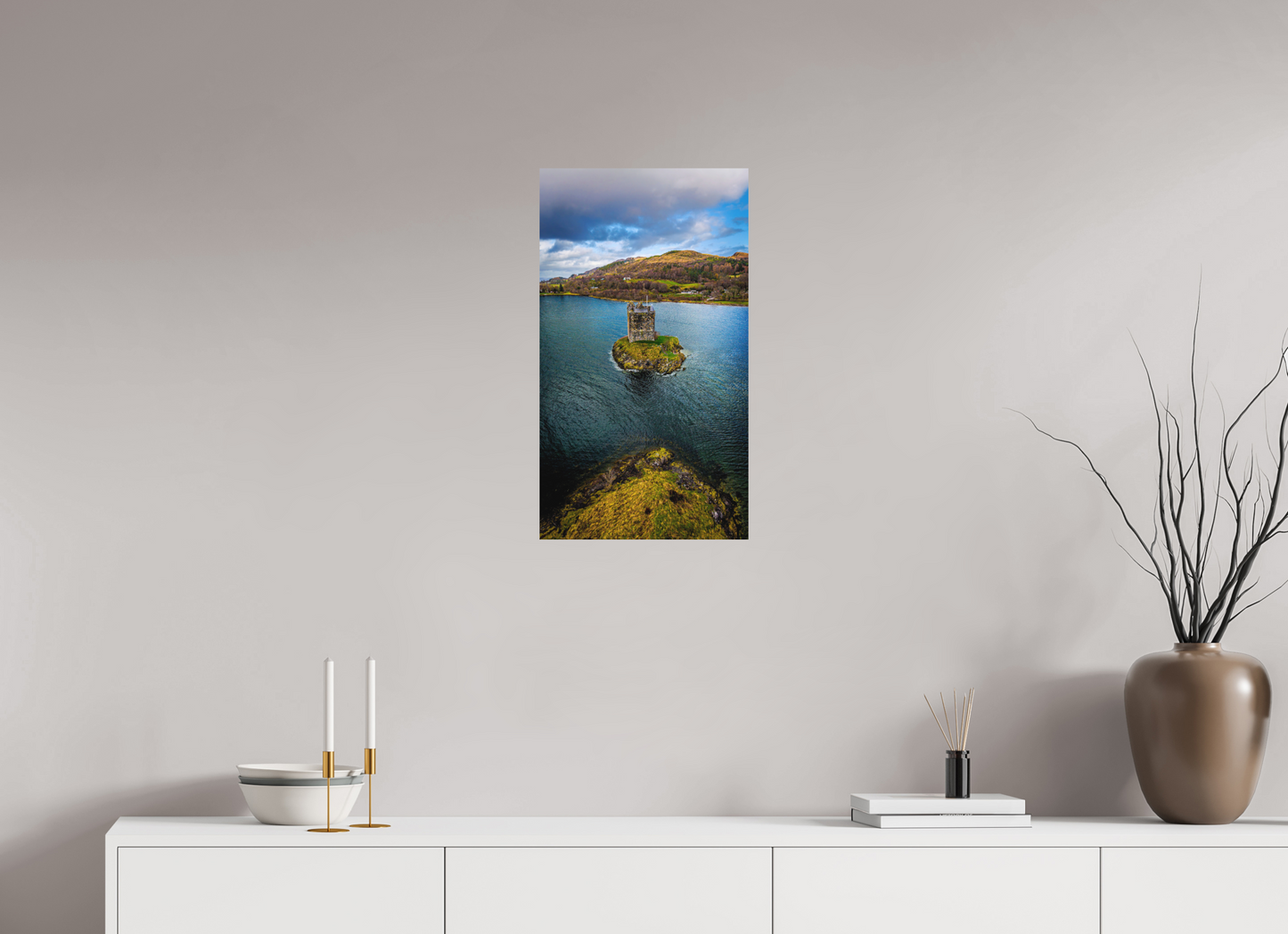 36 x 64 cm, Hahnemühle Photo Rag Bright White Castle Stalker – Einsamkeit im Loch Laich