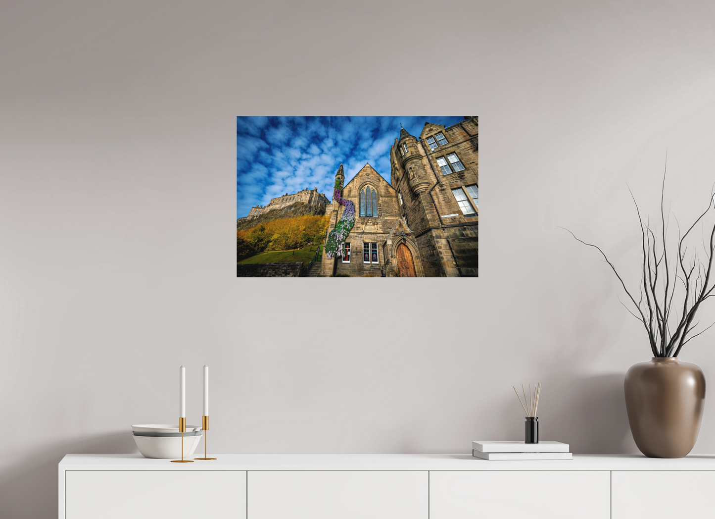 75 x 50 cm, Hahnemühle Photo Rag Bright White Blütenpfad nach Edinburgh Castle