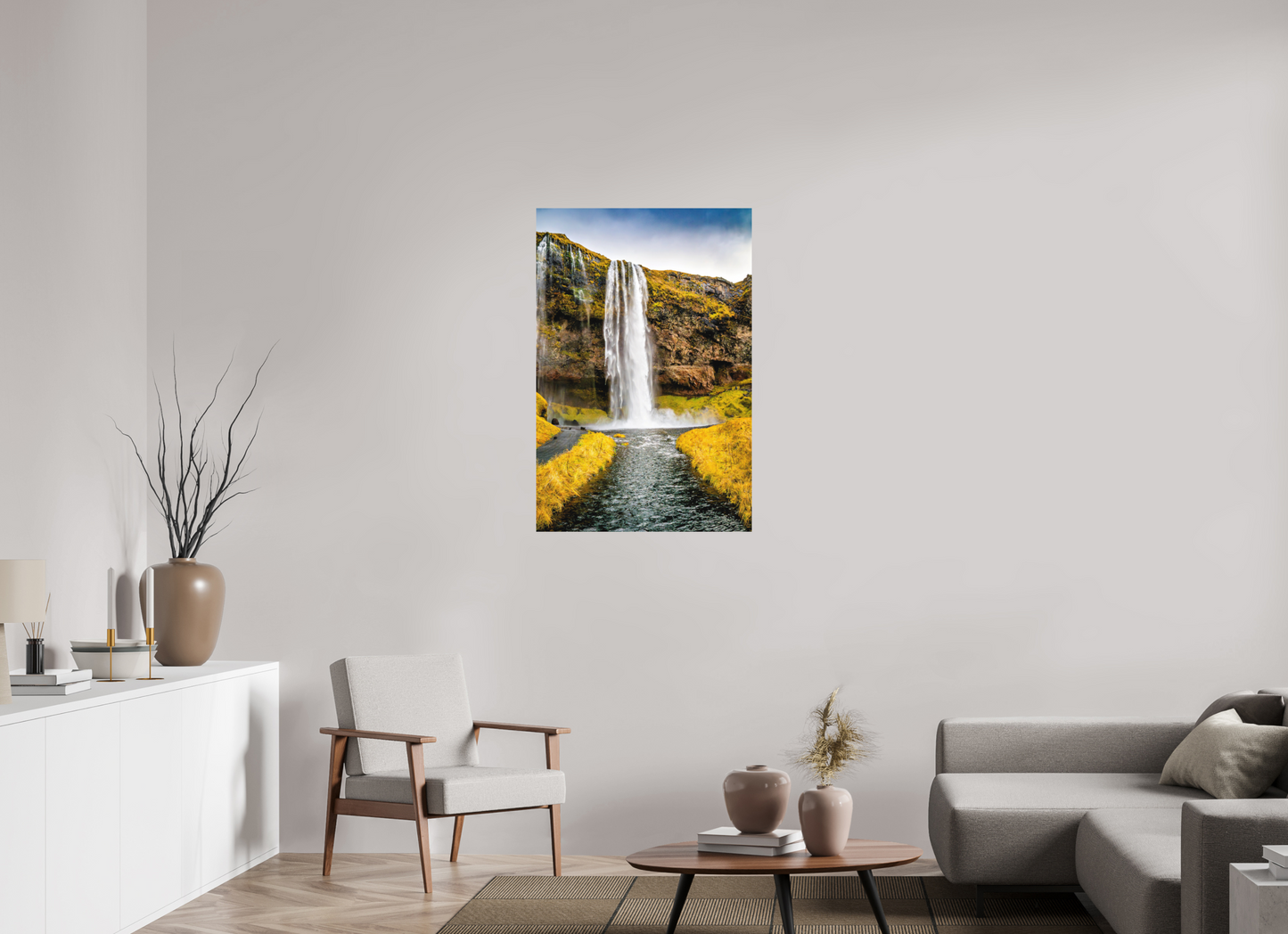 70 x 105 cm, Hahnemühle Photo Rag Bright White Seljalandsfoss – Vorhang aus Wasser