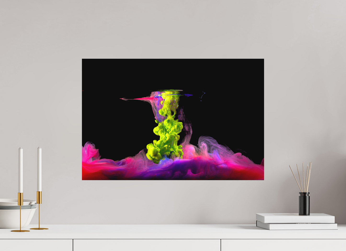60 x 40 cm, Hahnemühle Photo Rag Bright White Acrylfarben Explosion