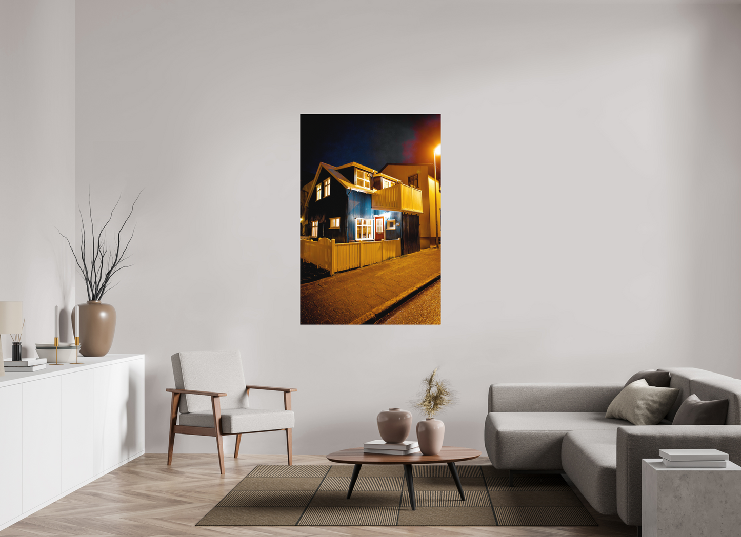 100 x 150 cm, Hahnemühle Photo Rag Bright White Reykjavíks Häuser