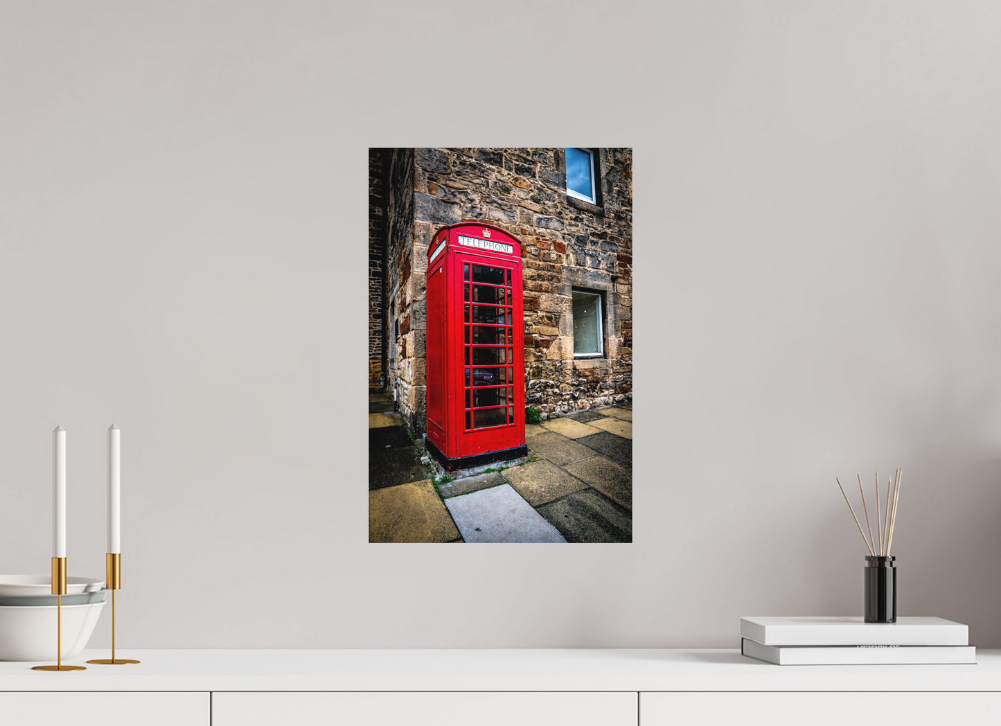 30 x 45 cm, Hahnemühle Photo Rag Bright White Red Phonebox in Edinburgh