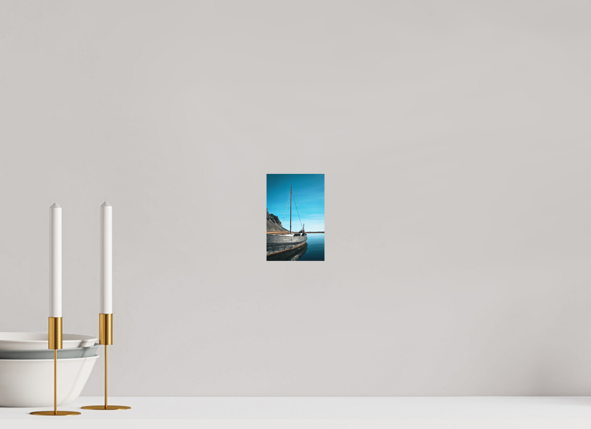 10 x 15 cm, Hahnemühle Photo Rag Bright White Wikingerboot am Vestrahorn – Stille am Ende der Welt