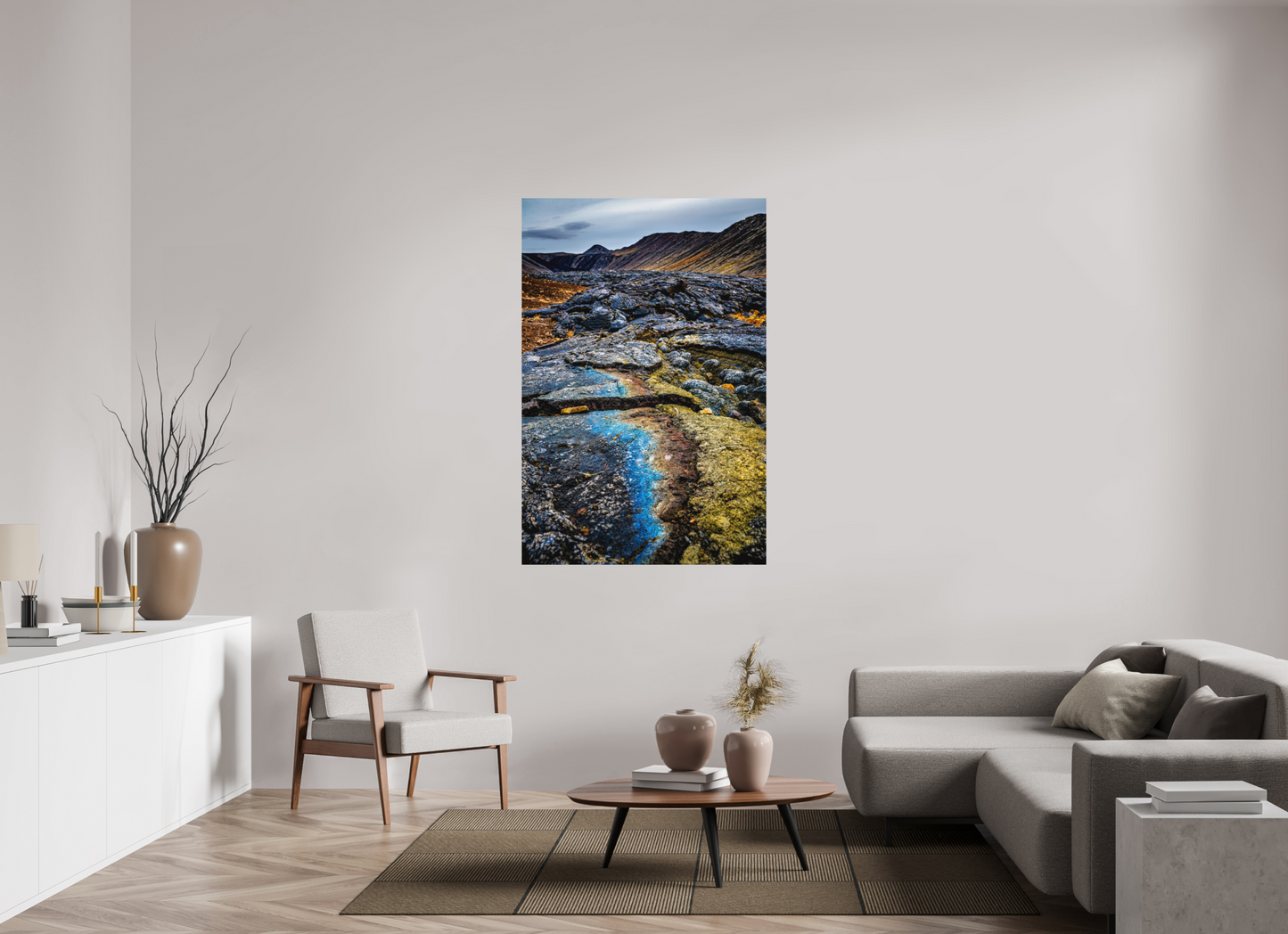 100 x 150 cm, Hahnemühle Photo Rag Bright White Farbspuren im jungen Lavastrom