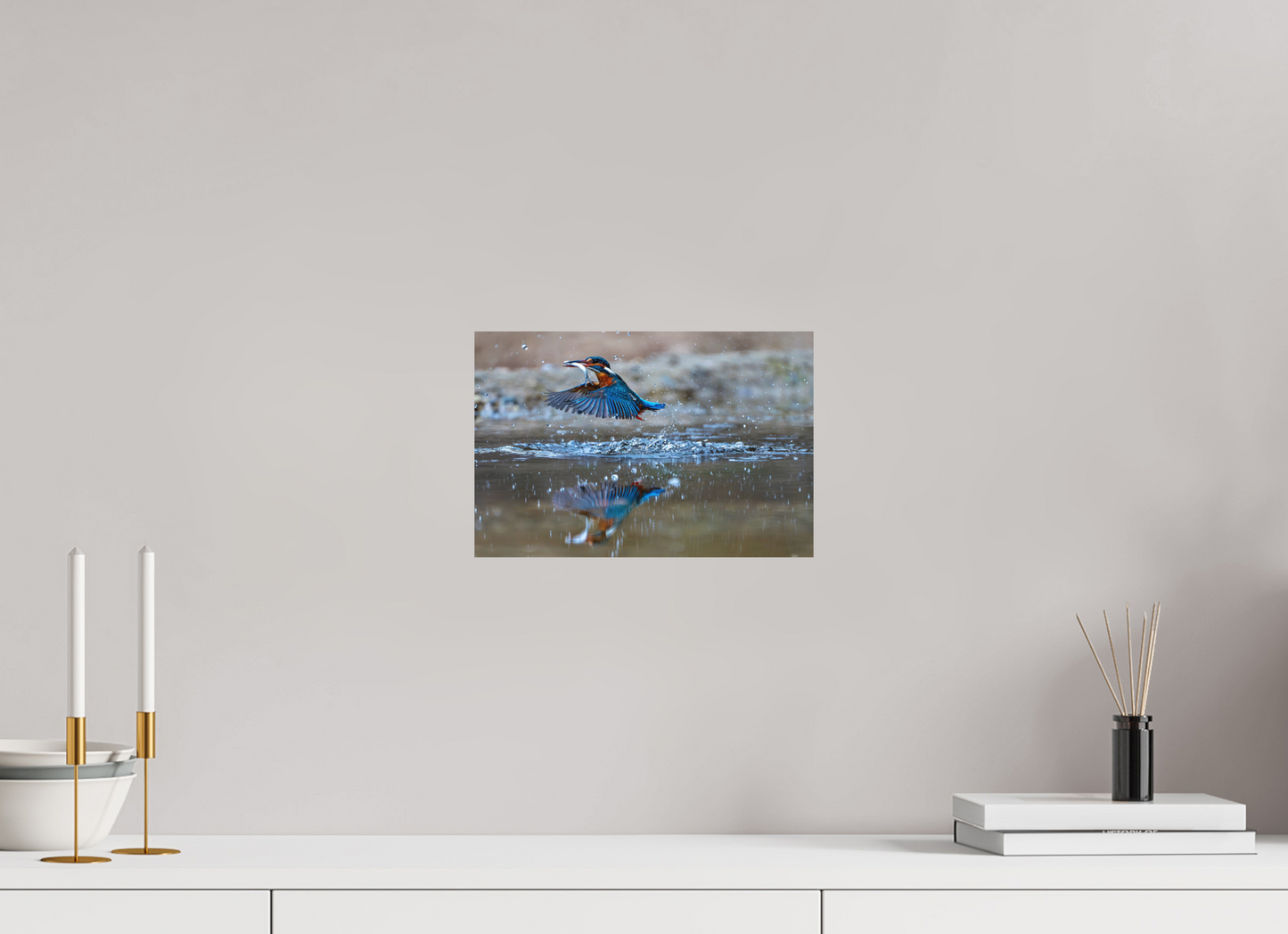 30 x 20 cm, Hahnemühle Photo Rag Bright White Jagdspiegelung des Eisvogels