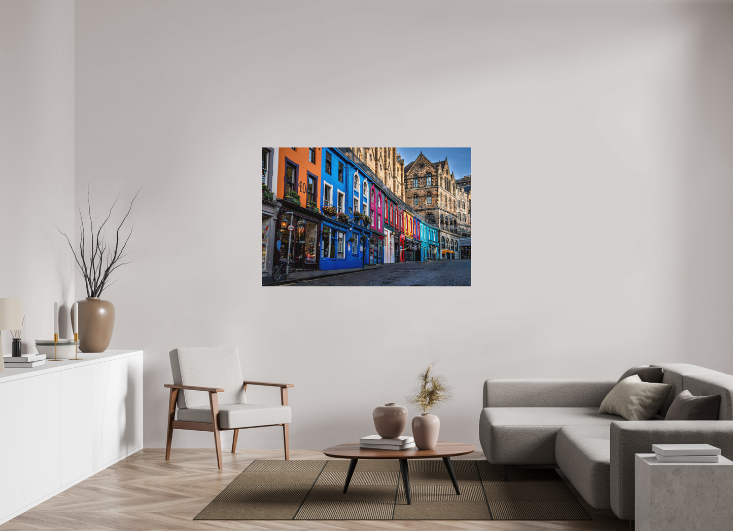 150 x 100 cm, Hahnemühle Photo Rag Bright White Victoria Street – Edinburghs Farbenpracht