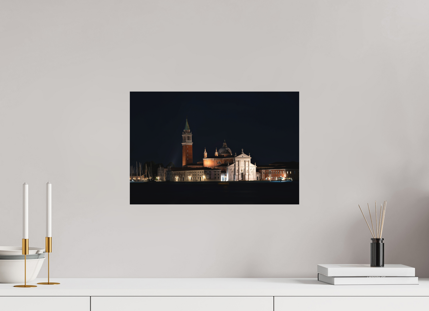45 x 30 cm, Hahnemühle Photo Rag Bright White San Giorgio Maggiore bei Nacht