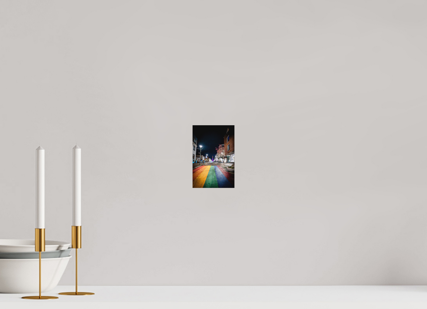 10 x 15 cm, Hahnemühle Photo Rag Bright White Reykjavíks Regenbogenstraße bei Nacht
