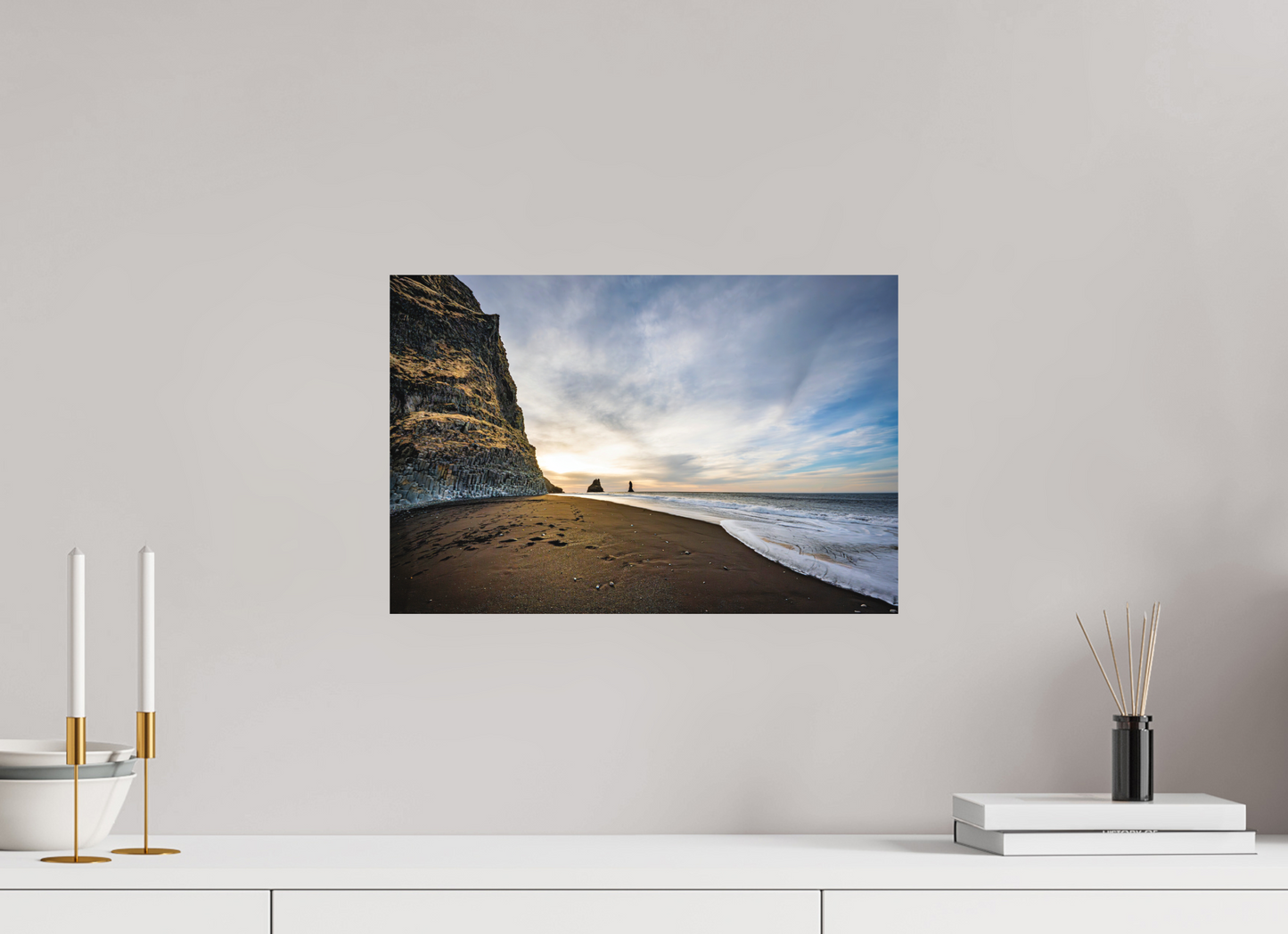 45 x 30 cm, Hahnemühle Photo Rag Bright White Reynisfjara – Golden Hour